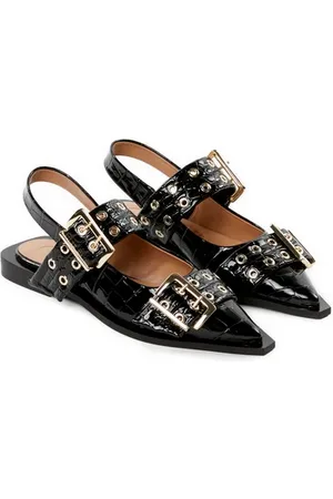 Ganni Ballerines en cuir mélangé