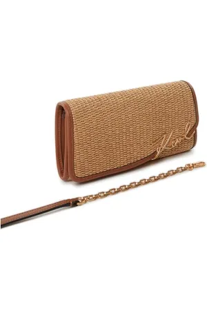 Karl Lagerfeld Portefeuille à bandoulière en raphia