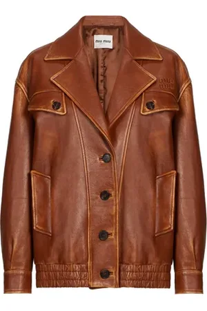 Miu Miu Veste en cuir délavé