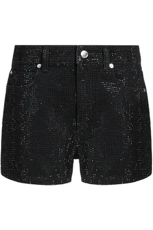 Alexander Wang Short en jean à strass