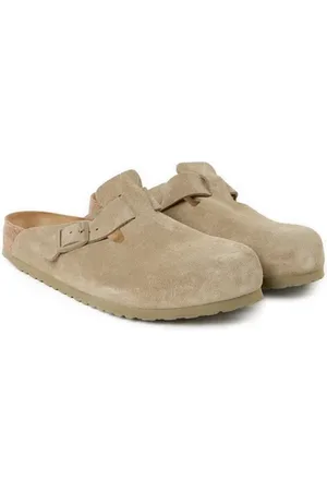 Birkenstock Mules plates en cuir velours