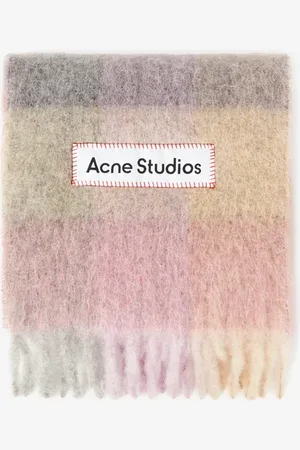 Acne Studios Echarpe à carreaux en laine mélangée