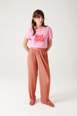 Pantalons larges et fluides rose pour Femme