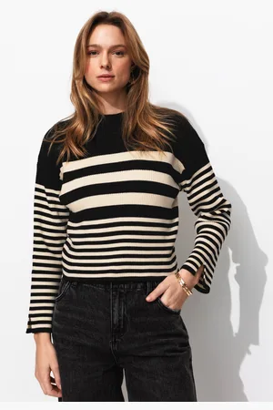Promod Pull côtelé marinière Femme - Vêtements - MODE Femme