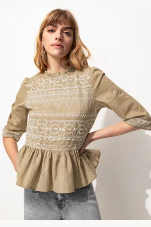 Promod Blouse plumetis brodée Femme - Vêtements - MODE Femme