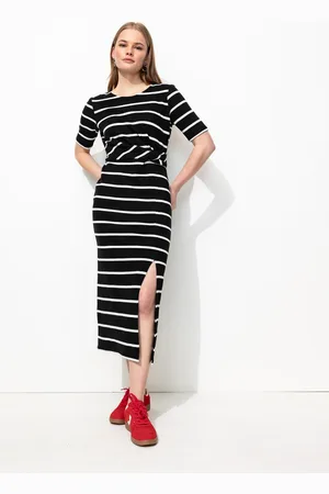 Promod Robe midi marinière Femme - Vêtements - MODE Femme