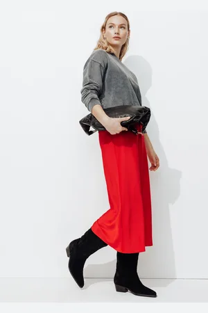 Promod Jupe midi en satin Femme - Vêtements - MODE Femme