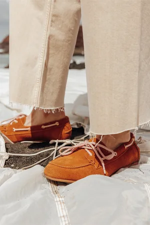 Promod Mocassins en cuir suédé Femme - Vêtements - MODE Femme