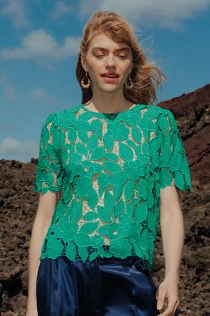 Promod Blouse en guipure Femme - Vêtements - MODE Femme