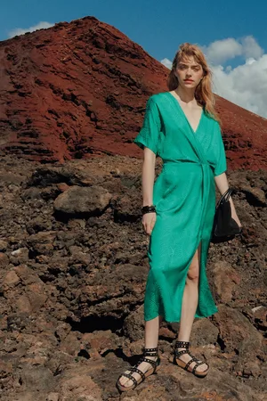 Promod Robe mi-longue en satin Femme - Vêtements - MODE Femme