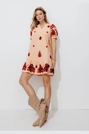 Promod Robe babydoll brodée Femme - Vêtements - MODE Femme