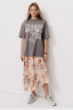 Promod Jupe midi asymétrique imprimée - Vêtements - MODE Femme