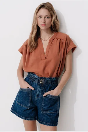 Promod Blouse manches courtes lyocell - Vêtements - MODE Femme
