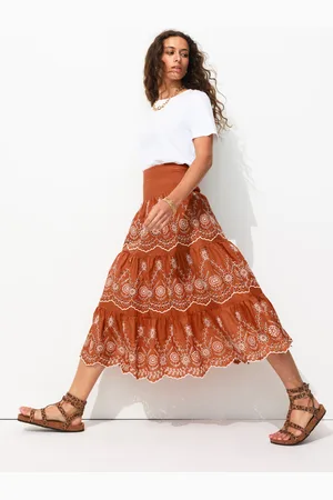 Promod Jupe jupon smockée midi Femme - Vêtements - MODE Femme