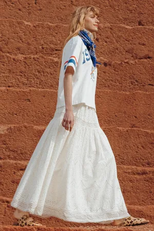 Promod Jupe jupon broderie anglaise - Vêtements - MODE Femme