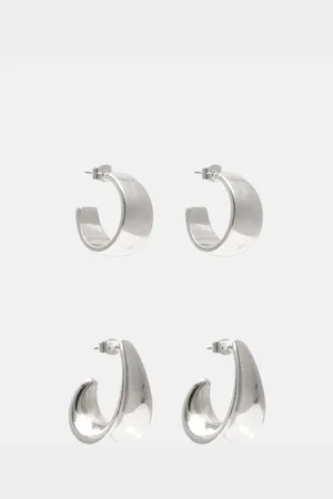 Pull&Bear Lot 2 Paires De Boucles D’oreilles Anneaux