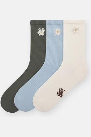 Pull&Bear Lot 3 Chaussettes Stwd Fleur