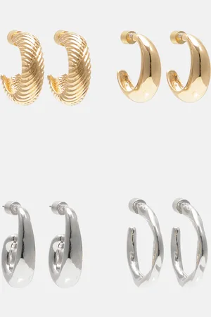 Pull&Bear Lot 4 Paires De Boucles D’oreilles Anneaux