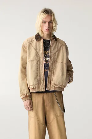 Pull&Bear Veste En Coton À Col En Velours Côtelé