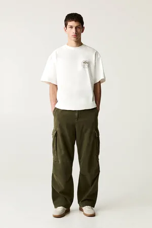 Pull&Bear Pantalon Cargo Baggy Délavé