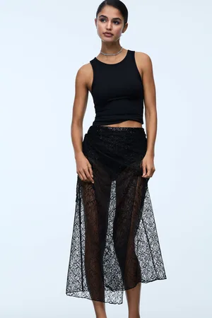Pull&Bear Jupe Paréo Dentelle