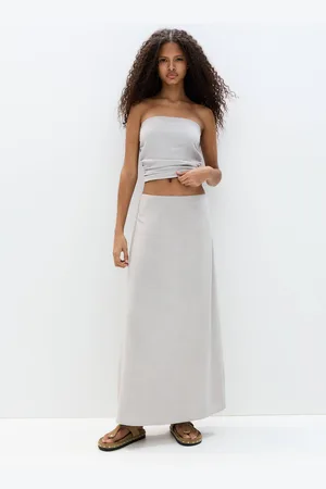Pull&Bear Jupe Midi Droite Rustique