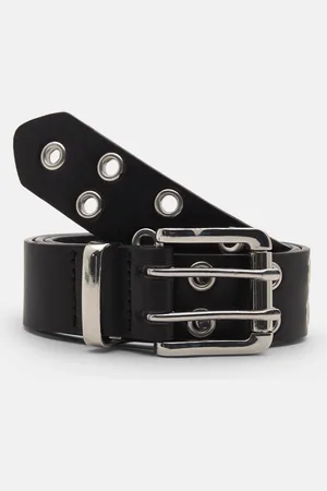 Pull&Bear Ceinture Noire En Similicuir À Œillets