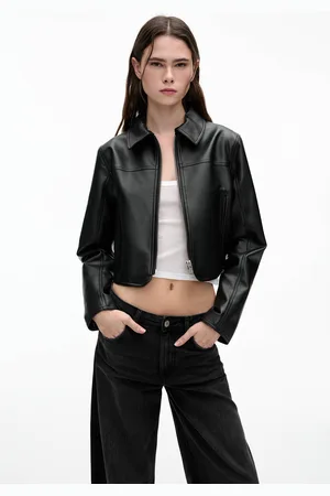 Pull&Bear Blouson Cropped En Similicuir