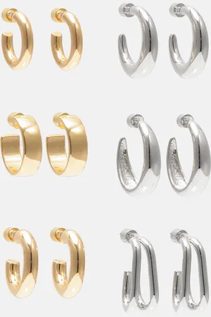 Pull&Bear Lot 6 Paires De Boucles D’oreilles Créoles