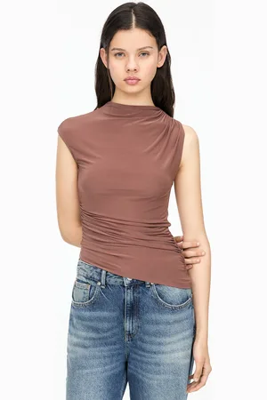 Pull&Bear Top Asymétrique Froncé