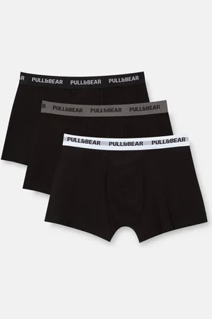Pull&Bear Lot 3 Boxers Noirs Avec Écusson