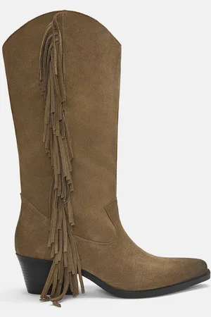 Pull&Bear Bottes Cowboy Franges Cuir