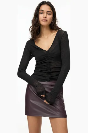 Pull&Bear T-Shirt Froncé Manches Longues