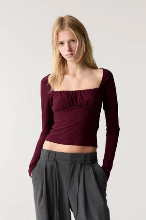 Pull&Bear Top À Coques Et Manches Longues