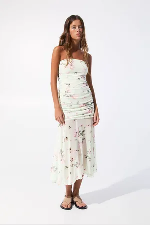 Pull&Bear Robe Midi En Tulle À Fleurs
