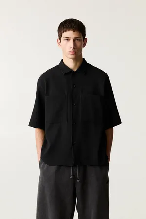 Pull&Bear Chemise Manches Courtes Tissu Plissé