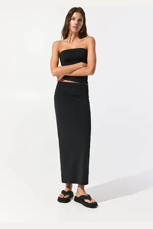 Pull&Bear Jupe Midi En Polyamide Froncée