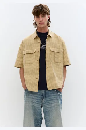 Pull&Bear Chemise À Manches Courtes Fluide À Carreaux