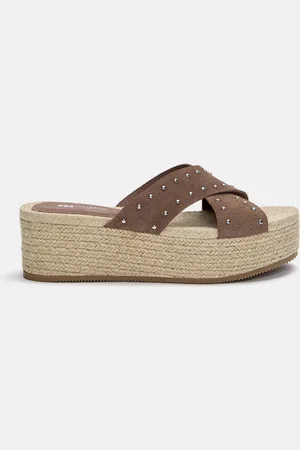 Pull&Bear Sandales Compensées Cloutées En Cuir