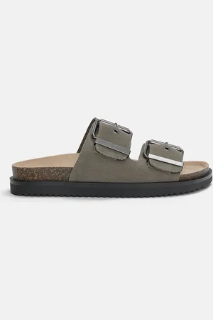Pull&Bear Sandales Plates Cuir Boucles