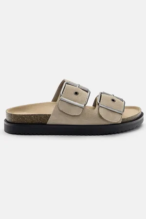 Pull&Bear Sandales Plates Cuir Boucles