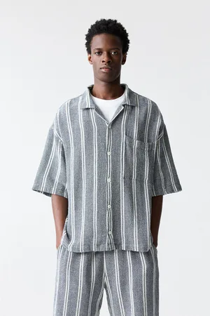 Pull&Bear Chemise Manches Courtes Rustique Rayures