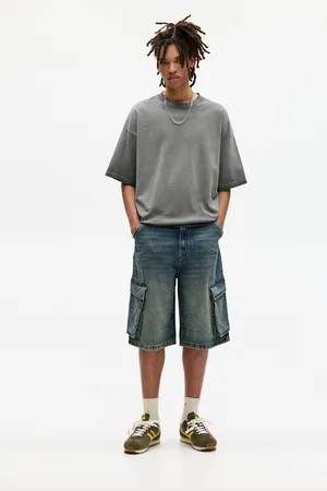 Pull&Bear Bermuda Denim Cargo Skater Stwd