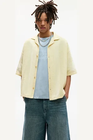 Pull&Bear Chemise Stwd Manches Courtes Gaufrée