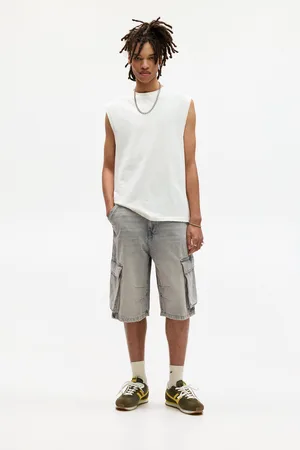 Pull&Bear Bermuda Denim Cargo Skater Stwd