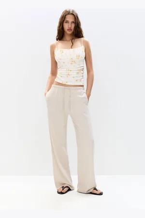 Pull&Bear Pantalon Fluide Lin