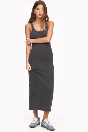 Pull&Bear Robe Midi À Bretelles Côtelée