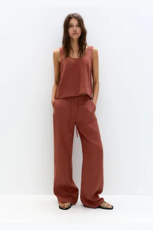 Pull&Bear Pantalon Habillé 100 % Lin