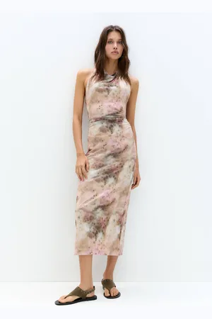 Pull&Bear Robe Midi Imprimée