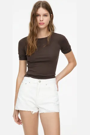 Pull&Bear Short En Jean Ourlet Effiloché